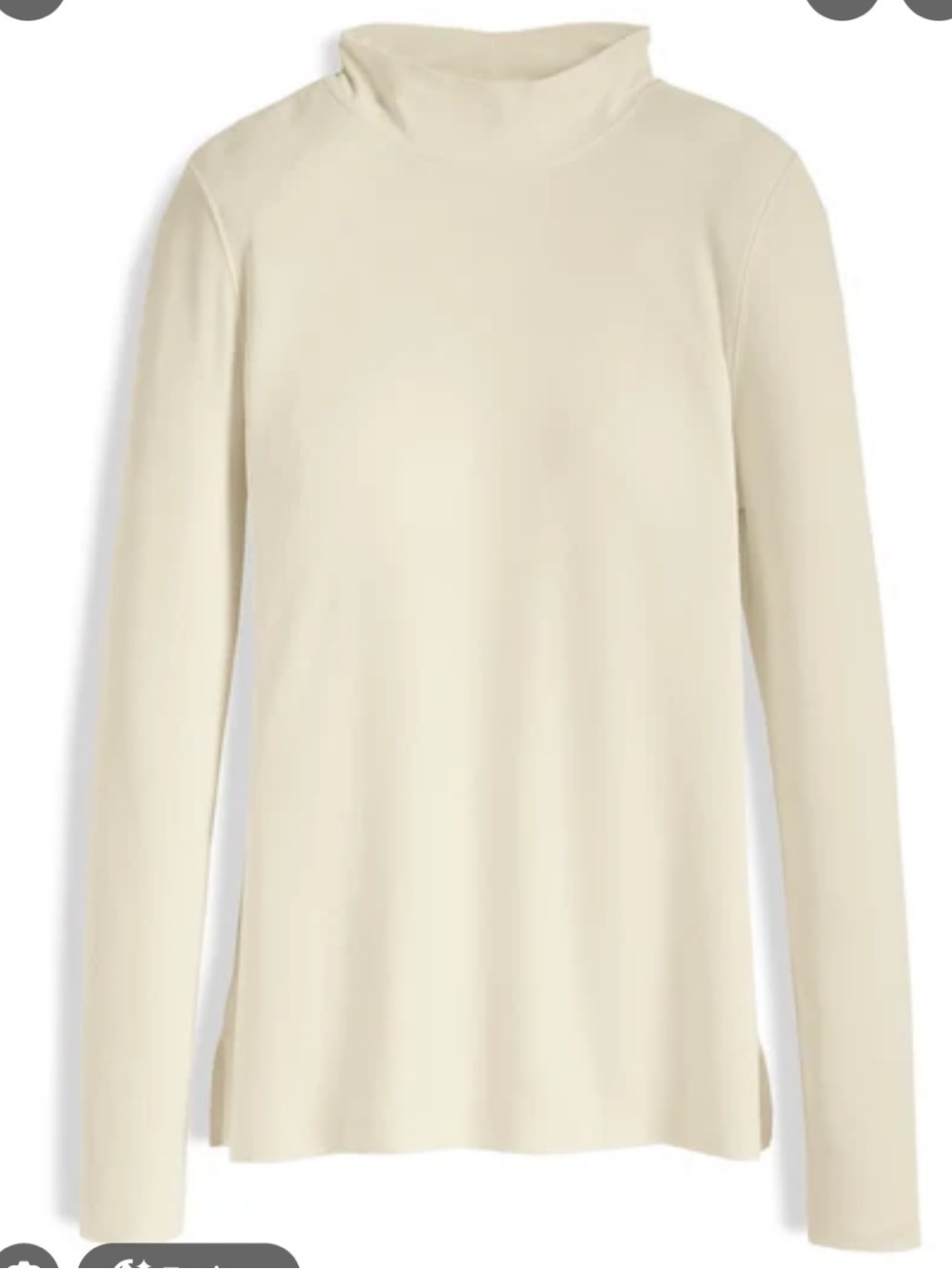 NWOT Peruvian Connection Classic Mock Neck Long Sleeve Pima Cotton Cream XL